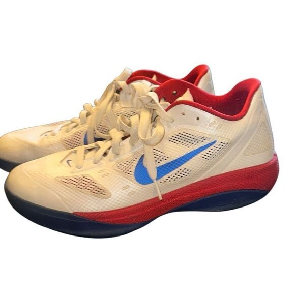 NIKE ZOOM HYPERFUSE LOW sz Mens 9.5 blue white red - Picture 6 of 8